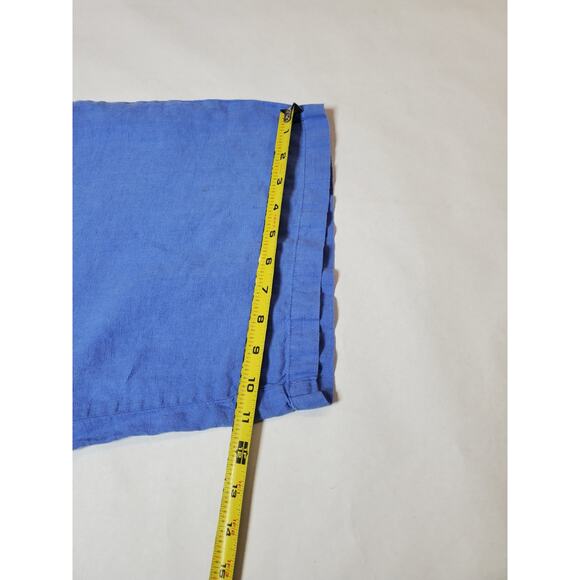 FLAX Womens 1G Linen Pants Cropped Capri Periwinkle Plus Size 18-20 - Picture 9 of 12